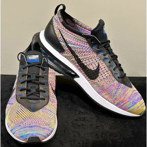 NEW Nike Air Max Flyknit Racer Multicolor Casual Sneaker - Mens 11.5 | Womens 13